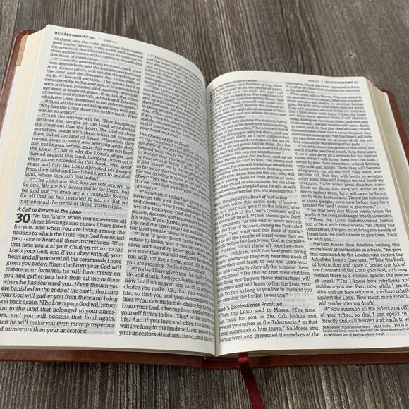 Tyndale Slimline Holy Bible Large Print NLT Cross LeatherLike New Living Transla - Picture 13 of 13